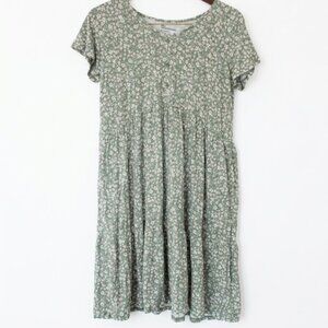 The Commons | Sage Green Floral Tiered Mini Dress - XL